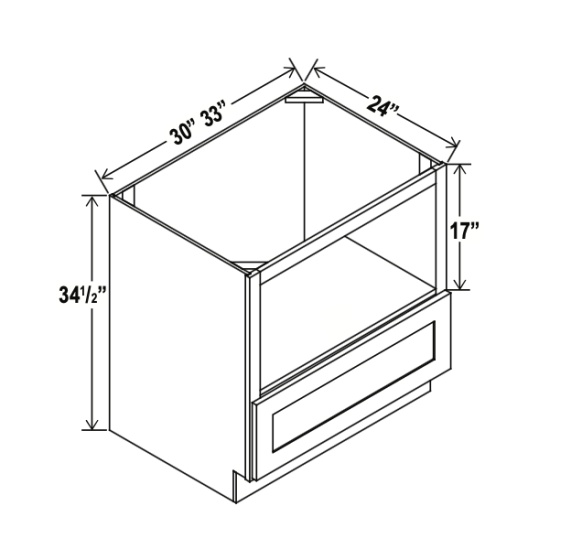 Shaker White - Microwave Base Cabinet - 30"W x 34-1/2"H x 24"D - 1 Drawer