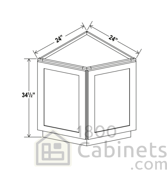 Rustic Wood - Base End Cabinet - 24"W x 34-1/2"H x 24"D - Double Doors