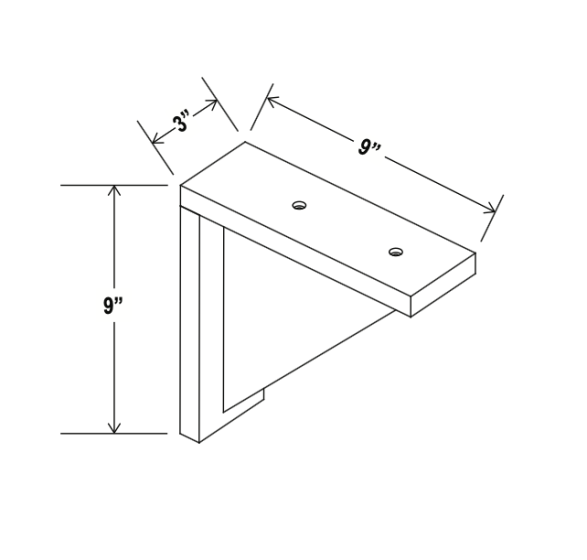 Aston Green - Corbel - 2"W x 9"H x 9"D