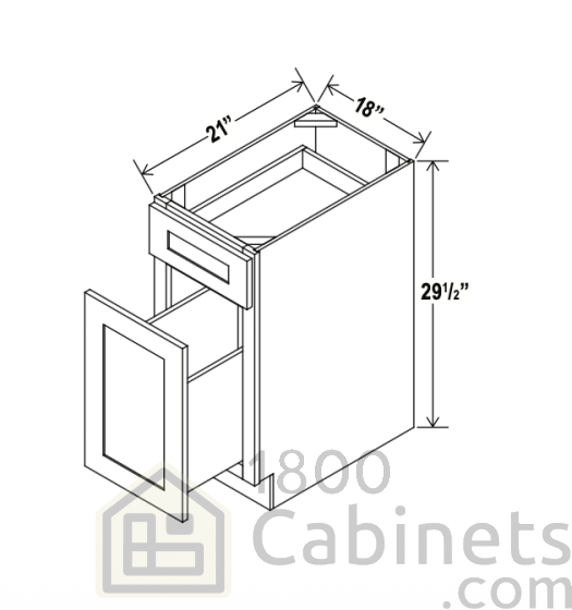 Rustic Wood - Two Drawer Base Cabinet - 18"W x 29-1/2"H x 21"D