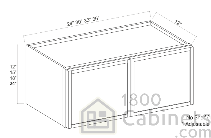 Slim Iron Black - Wall Cabinet - 33"W x 15"H x 12"D - Double Doors