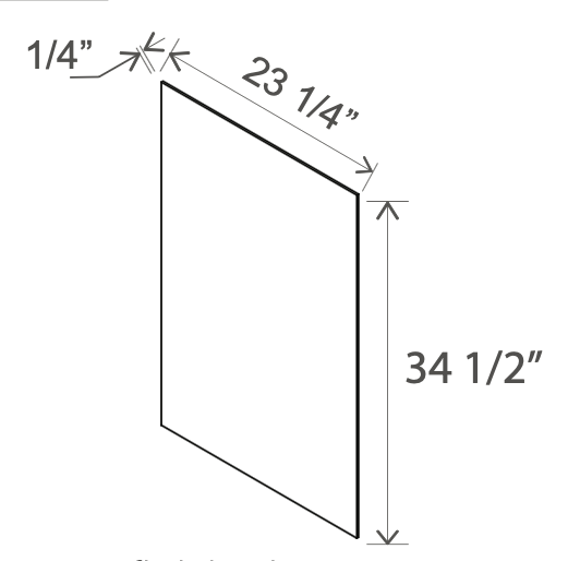 Slim Dove White - Base Skin Veneer Panel - 23-1/4"W x 34-1/2"H x 1/4"D