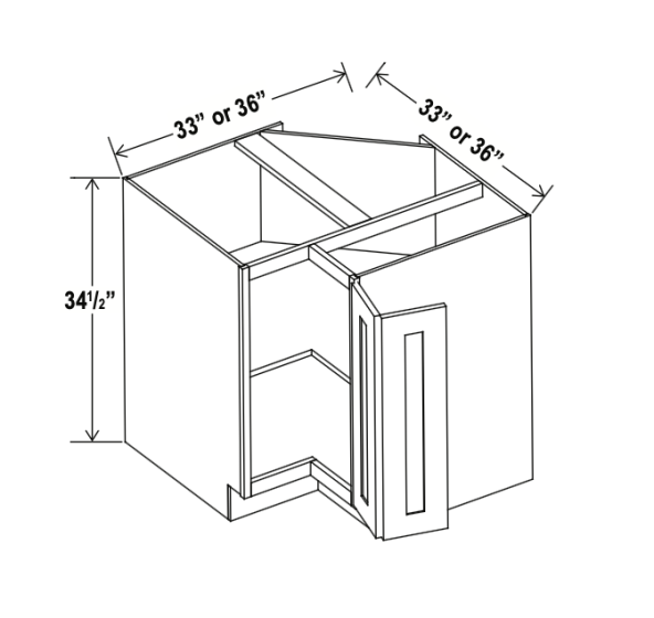 Aspen White - Easy Reach Base Cabinet - 36"W x 34-1/2"H - Single Door