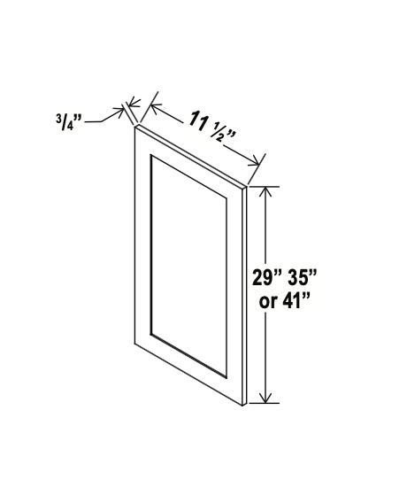 Shaker Gray - Wall Decorative Door Panel - 11-1/2"W x 35"H