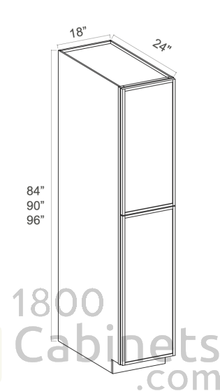 Slim Iron Black - Wall Pantry - 18"W x 84"H x 24"D - Double Doors, 5 Shelves