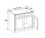 Aspen White - Sink Base - 33"W x 34-1/2"H x 24"D - 2 False Drawers