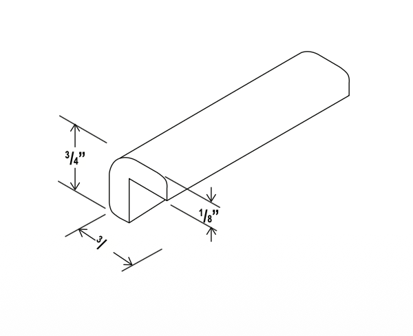 Iron Black - Outside Corner Moulding - 96"W x 3/4"H x 3/4"D