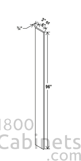 Rustic Wood - Tall Filler - 3"W x 96"H x 3/4"D