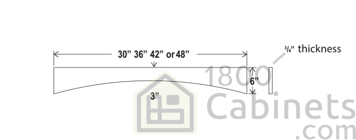 Rustic Wood - Arched Valance - 48"W x 6"H x 3/4"D