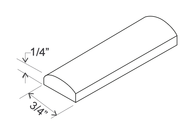 Slim White Oak - Batten Moulding - 96"W x 3/4"H x 1/4"D