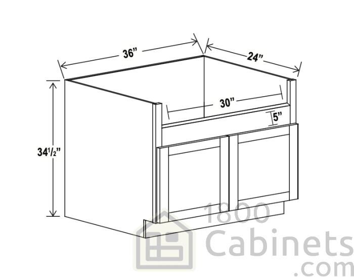 Rustic Wood - Farm Sink Base - 36"W X 34-1/2"H X 24"D