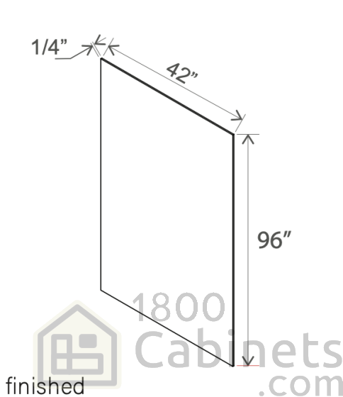 Slim Iron Black - Finished Plywood Panel - 96"W x 42"H x 1/4"D