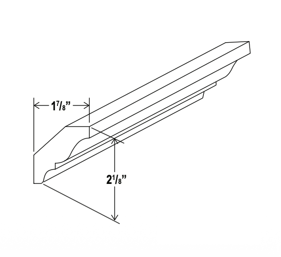 Treasure Chest - Crown Moulding - 96"W x 2-3/4"H x 5/8"D