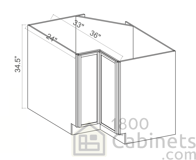 Slim Iron Black - Easy Reach Base Cabinet - 36"W x 34-1/2"H - Single Door