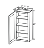 Smoky Ash - Wall Cabinet - 18"W x 42"H x 12"D - Single Door - 3 Shelves