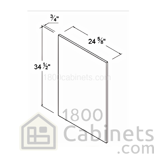 Oak Shade - Base Decorative End Panel - 24 1/2"D X 34 1/2"H X 3/4"W