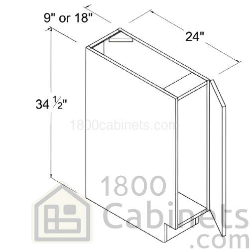 Matt Ivory - Full-High Door Base Cabinet - 18"W X 34 1/2"H X 24"D - 1 Door - 1 Shelf