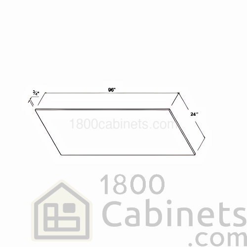 High Glossy White - Finished Panel - 96"W X 24"H X 3/4"D