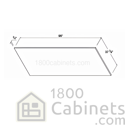 High Glossy Gray - Finished Panel - 96"W X 37 3/8"H X 3/4"D