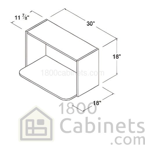 Matt Black - Wall Microwave Open Box - 30"W X 18"H X 18"D (bottom Shelf panel) - May combine with a 30"W wall cabinet