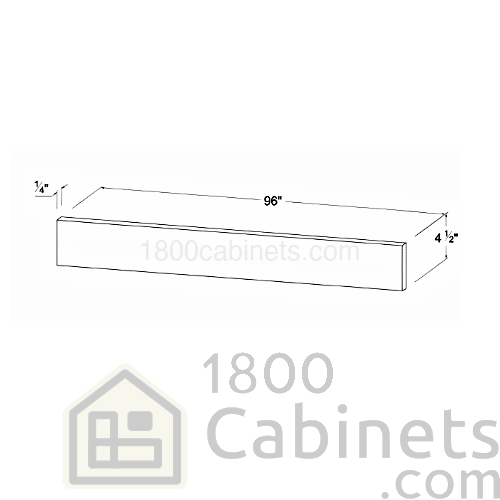 High Glossy White - Toe Kick - 96"W X 4 1/2"H X 1/4"D