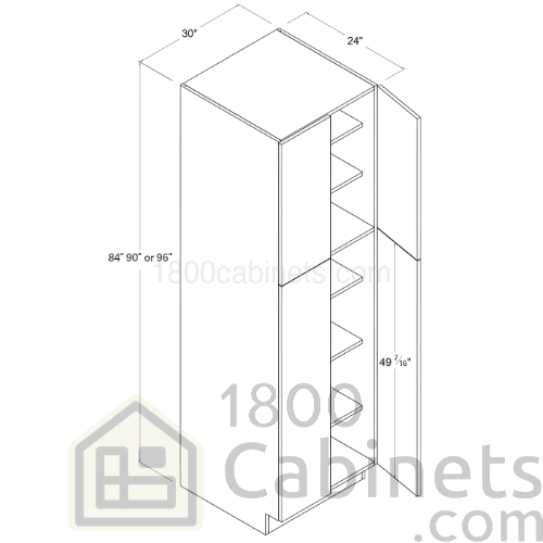 Matt Ivory - Utility Pantry - 30"W X 90"H X 24"D - 4 Doors - 5 Shelves