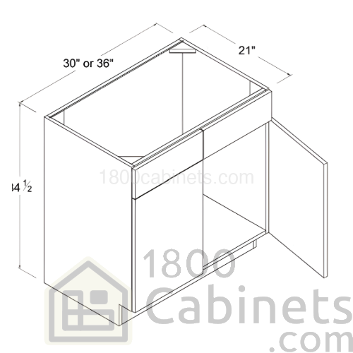 High Glossy Gray - Vanity Sink Base - 36"W X 34 1/2"H X 21"D