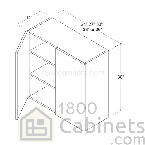 Matt Ivory - Wall Cabinet - 36"W X 30"H X 12"D - Double Doors - 2 Shelves