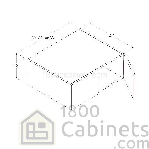 Oak Blonde - Wall Cabinet - 33"W X 12"H X 24"D - Double Doors