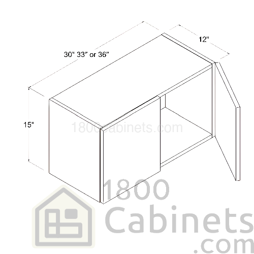 Matt Ivory - Wall Cabinet - 30"W X 15"H X 12"D - Double Doors