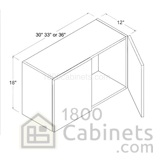 Oak Blonde - Wall Cabinet - 30"W X 18"H X 12"D - Double Doors