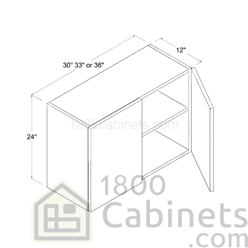 Matt Ivory - Wall Cabinet - 30"W X 24"H X 12"D - Double Doors - 1 Shelf
