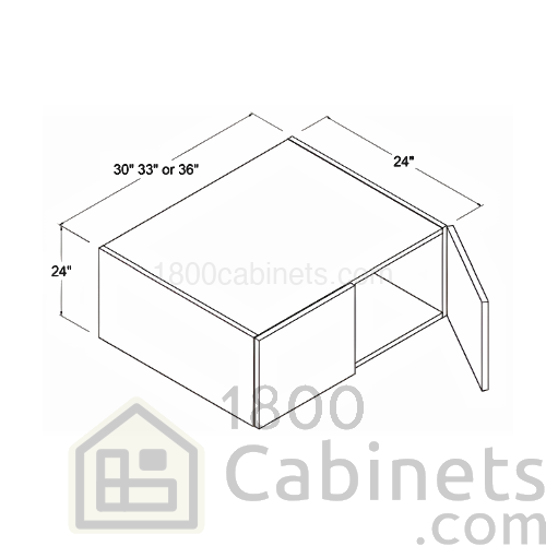High Glossy Gray - Wall Cabinet - 36"W X 24"H X 24"D - Double Doors - 1 Shelf