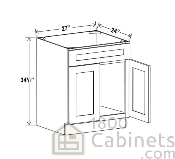 Sage Breeze - Sink Base - 27"W x 34-1/2"H x 24"D - 1 False Drawer