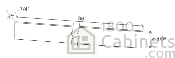 Slim Iron Black - Toe Kick 8' Plywood - 96"W x 4 1/2"H x 1/8"D