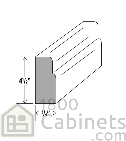 Rustic Wood - Furniture Base MOULDING - 96"W x 4-5/8"H x 3/4"D