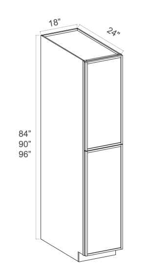 Slim Aston Green - Wall Pantry - 18"W x 90"H x 24"D - Double Doors, 5 Shelves