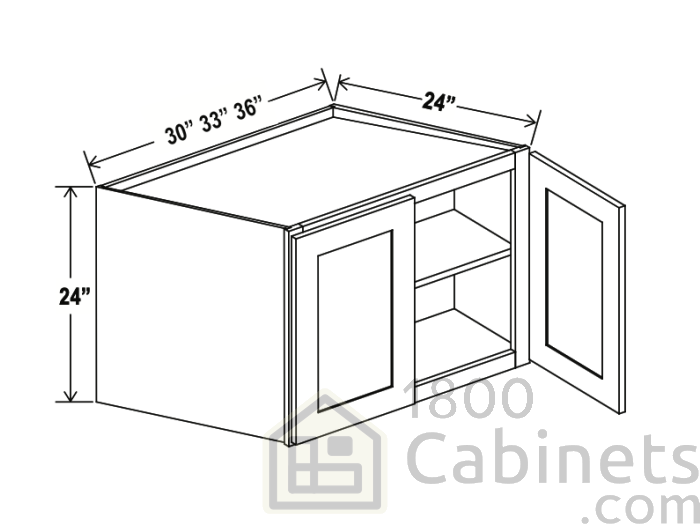 Rustic Wood - Wall Refrigerator Cabinet - 30"W x 24"H x 24"D - Double Doors - 1 Shelf