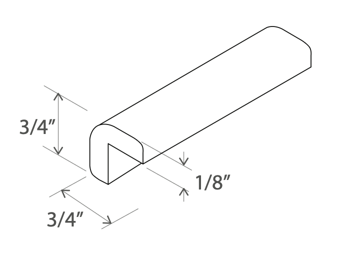 Slim Aston Green - Outside Corner Moulding - 96"W x 3/4"H x 3/4"D