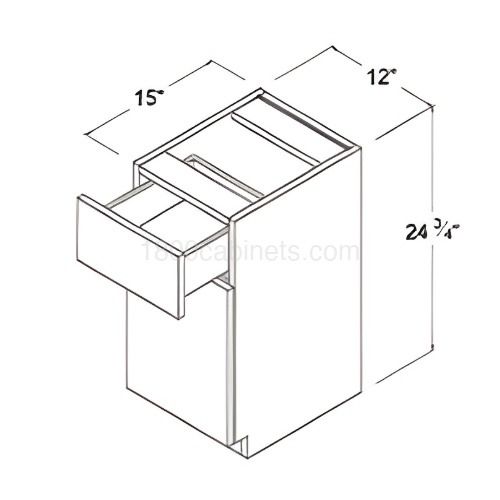 Matt Ivory - Mini Base Cabinet - 12"W X 24 3/4"H X 15"D - 1 Door - 1 Drawer - 1 Shelf