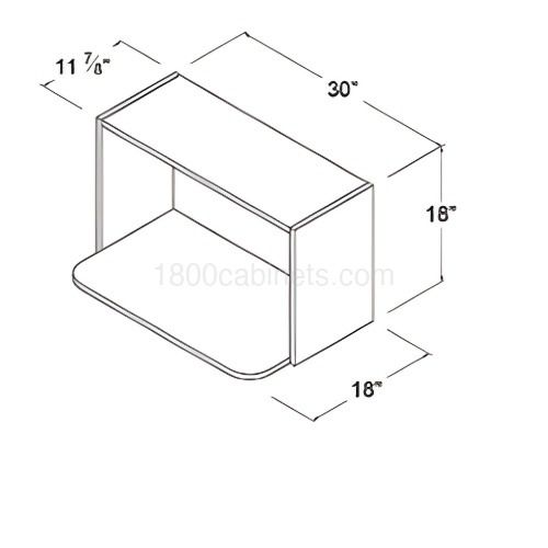 Matt Ivory - Wall Microwave Open Box - 30"W X 18"H X 18"D (bottom Shelf panel) - May combine with a 30"W wall cabinet