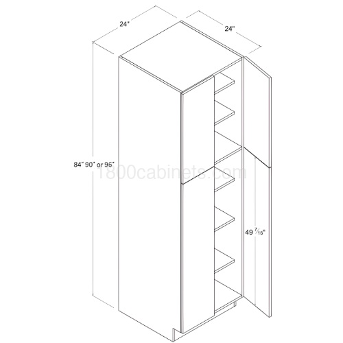 Matt Ivory - Utility Pantry - 24"W X 84"H X 24"D - 4 Doors - 5 Shelves