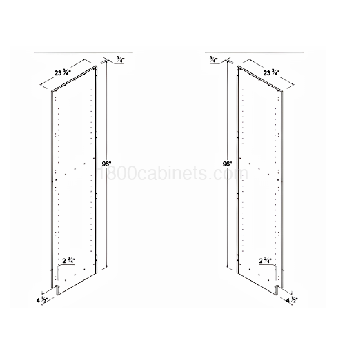 Matt Ivory - Finished Right-Side Panel for Pantries and Ovens - 23 3/4"D X 96"H X 3/4"W