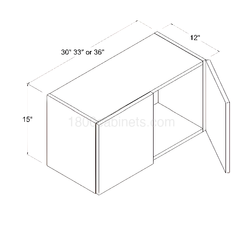 Matt Ivory - Wall Cabinet - 33"W X 15"H X 12"D - Double Doors