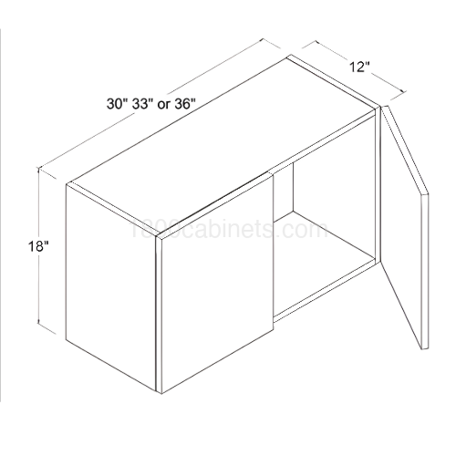 Matt Ivory - Wall Cabinet - 36"W X 18"H X 12"D - Double Doors