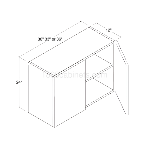 Matt Ivory - Wall Cabinet - 36"W X 24"H X 12"D - Double Doors - 1 Shelf