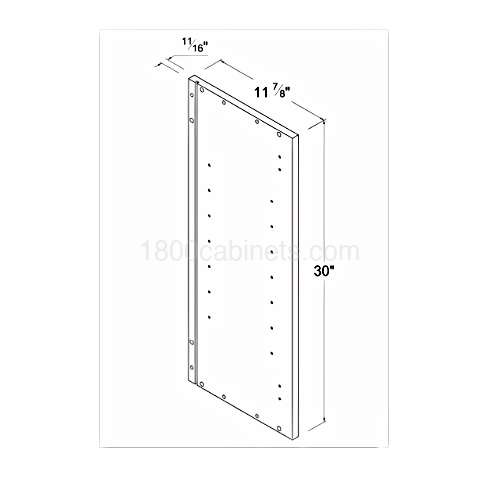 Matt Ivory - Finished Side panel for 30"H Wall cabinets - 11 7/8"D X 30"H X 3/4"W