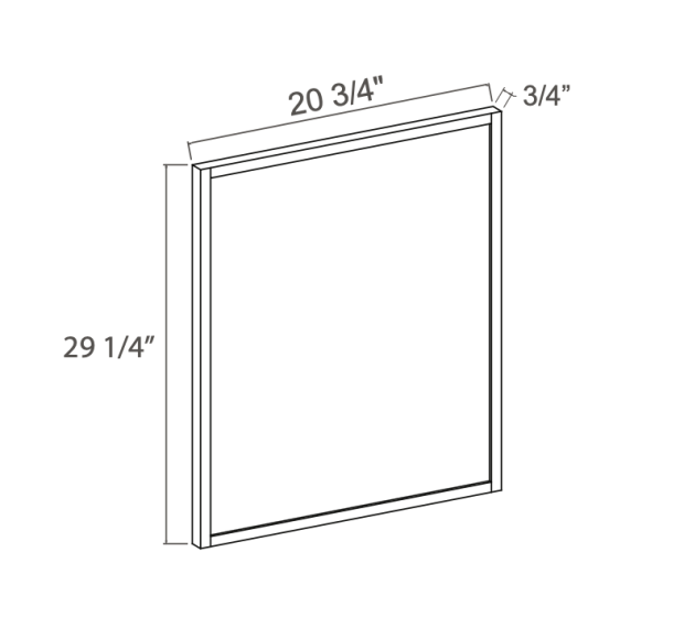 Slim Aston Green - Vanity Decorative Door Panel - 20-1/2"W x 29"H