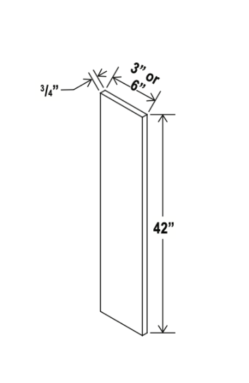 Charleston White - Wall Filler - 3"W x 42"H x 3/4"D