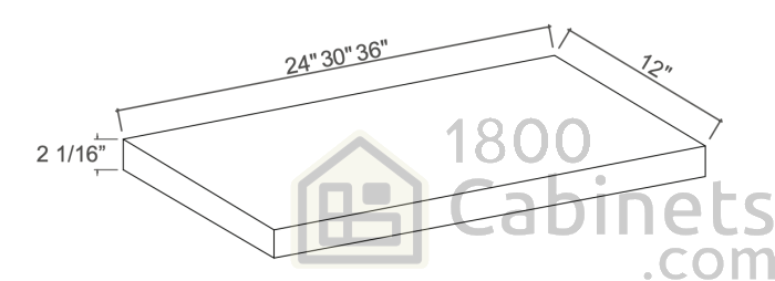 Slim Amber Oak - Floating Shelf - 30"W x 2-1/16"H x 12"D